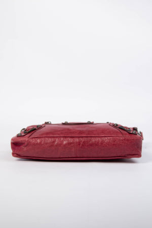 2000s Balenciaga Cherry Red Leather First City Shoulder Bag