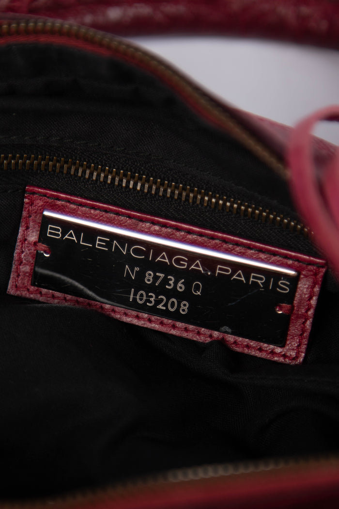 2000s Balenciaga Cherry Red Leather First City Shoulder Bag