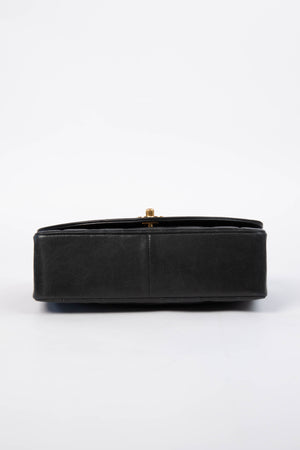 Vintage Chanel Black Lambskin Leather Medium Diana Bag
