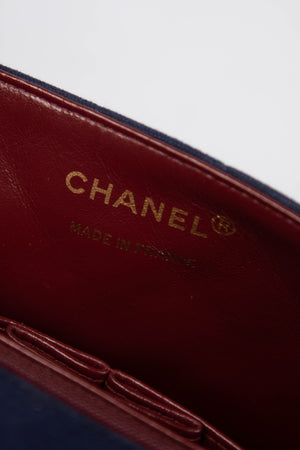 Vintage Chanel Navy Canvas Full Flap with 24K GHW