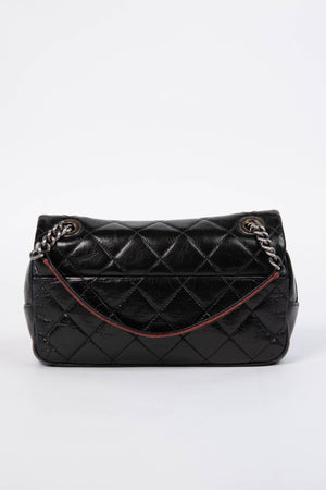 2014 Chanel Black Aged Calfskin Mini Rectangular Flap Bag