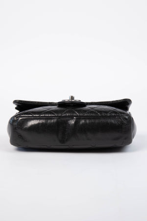 2014 Chanel Black Aged Calfskin Mini Rectangular Flap Bag