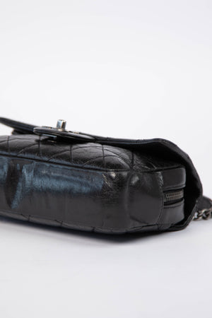 2014 Chanel Black Aged Calfskin Mini Rectangular Flap Bag