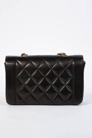 RARE 90s Chanel Black Lambskin Diana Shoulder Bag