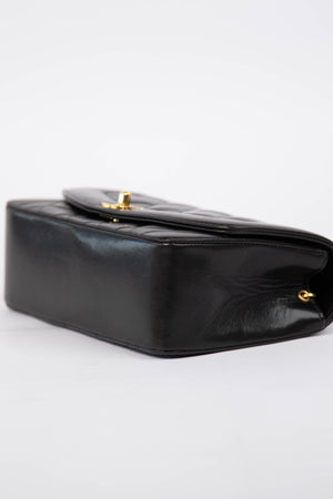 RARE 90s Chanel Black Lambskin Diana Shoulder Bag