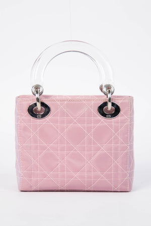 2000s Christian Dior Mauve Quilted Canvas Mini Lady Dior