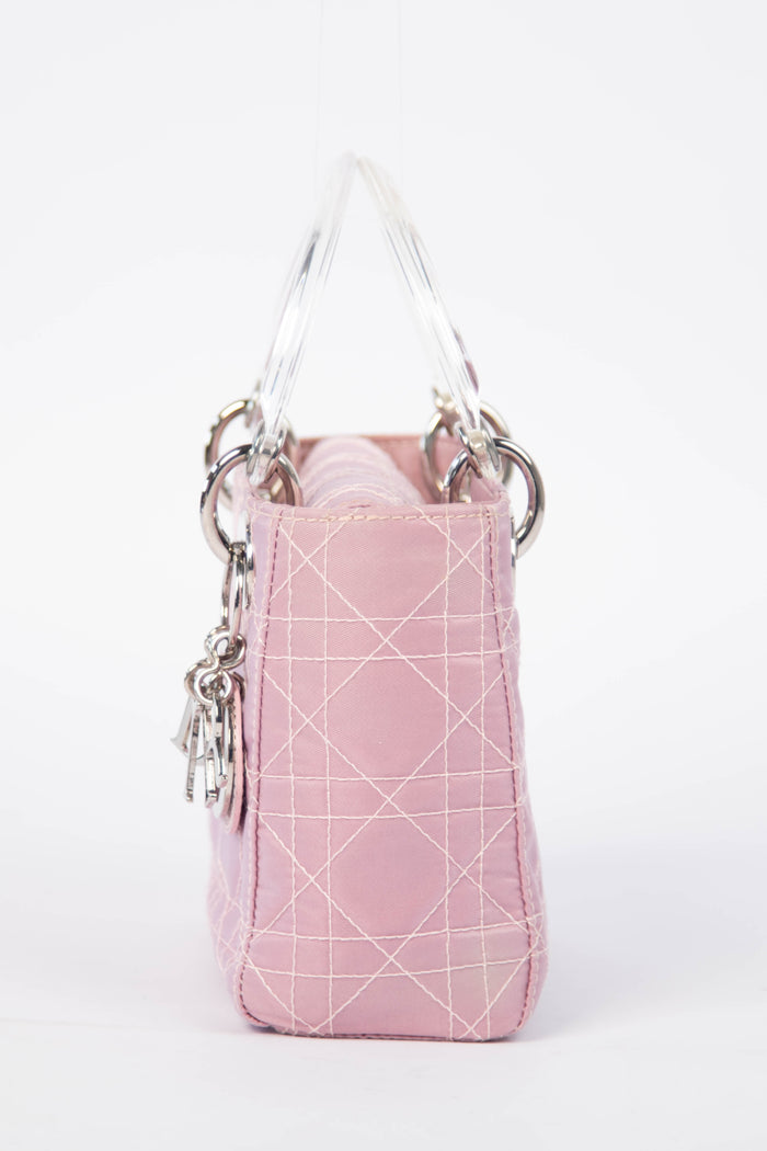 2000s Christian Dior Mauve Quilted Canvas Mini Lady Dior