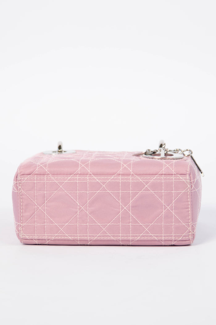 2000s Christian Dior Mauve Quilted Canvas Mini Lady Dior