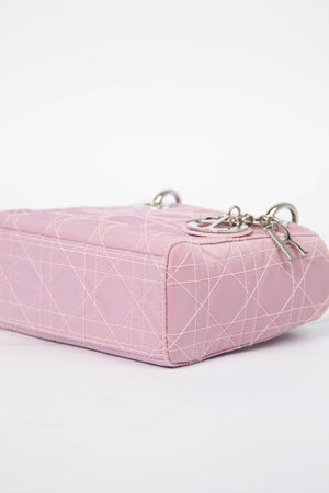 2000s Christian Dior Mauve Quilted Canvas Mini Lady Dior
