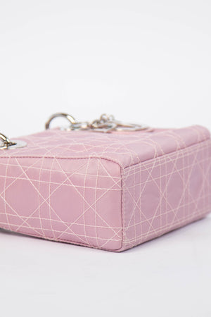 2000s Christian Dior Mauve Quilted Canvas Mini Lady Dior
