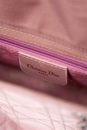 2000s Christian Dior Mauve Quilted Canvas Mini Lady Dior