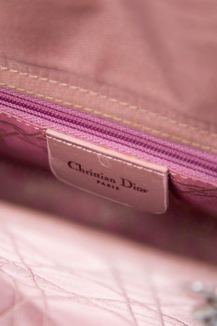 2000s Christian Dior Mauve Quilted Canvas Mini Lady Dior