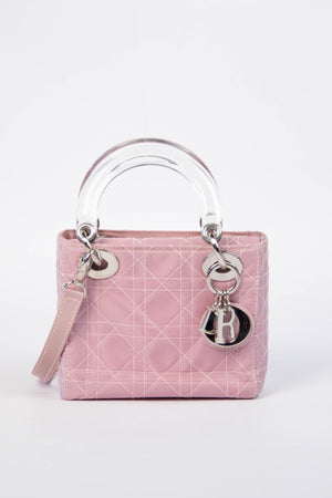 2000s Christian Dior Mauve Quilted Canvas Mini Lady Dior