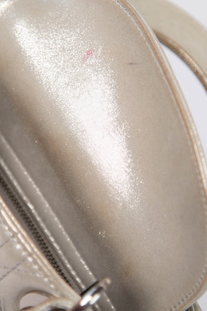 2015 Christian Dior Pearlescent Silver Mini Lady Dior