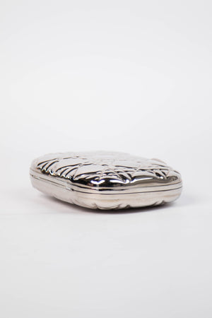 2010s Christian Dior Silver Minaudière Clutch Bag