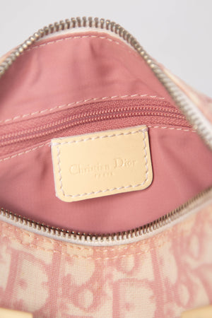 2000s Christian Dior Small Pink Monogram Canvas Boston Bag