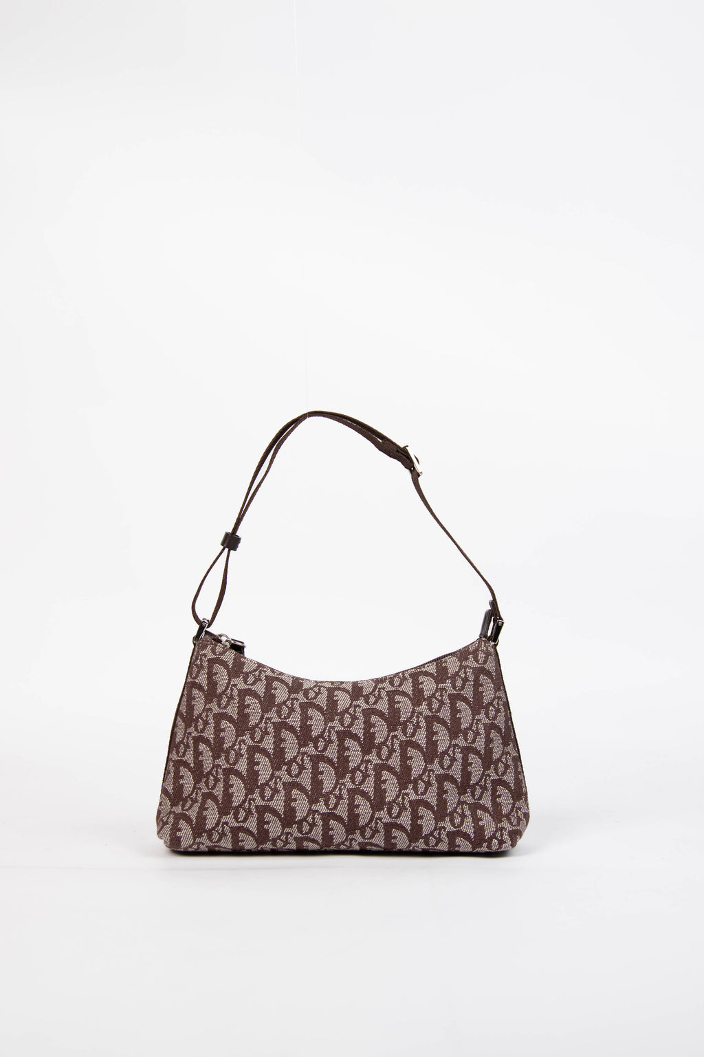 2000s Christian Dior Brown Trotter Monogram Shoulder Bag