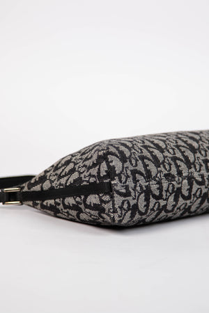 2000s Christian Dior Black Trotter Monogram Shoulder Bag