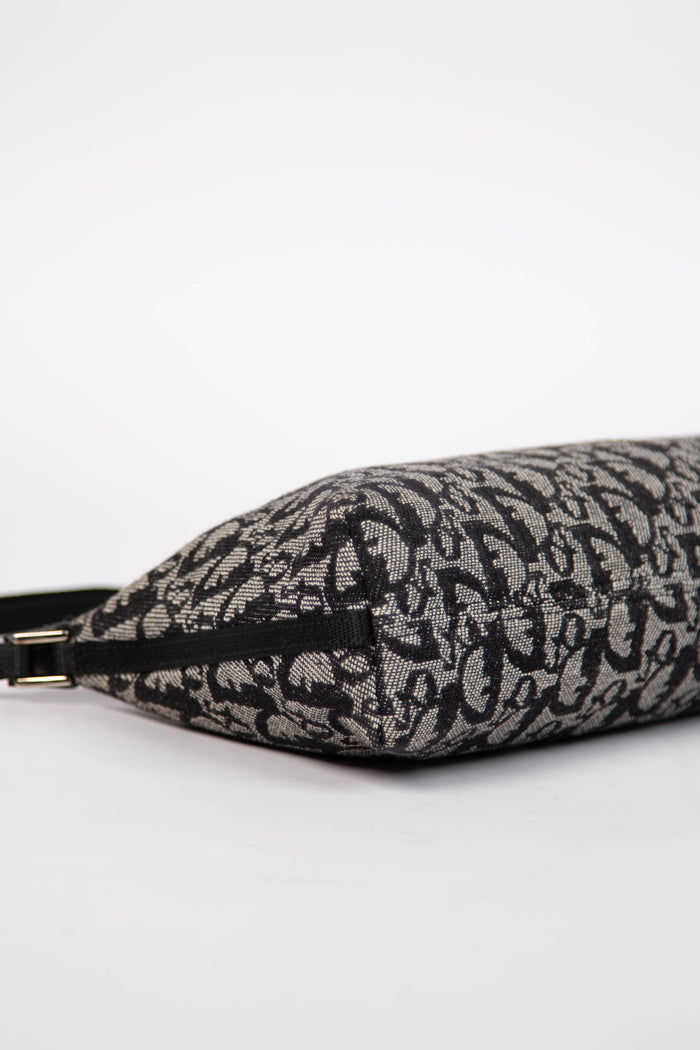 2000s Christian Dior Black Trotter Monogram Shoulder Bag