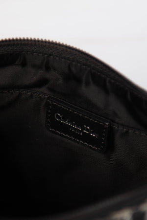 2000s Christian Dior Black Trotter Monogram Shoulder Bag