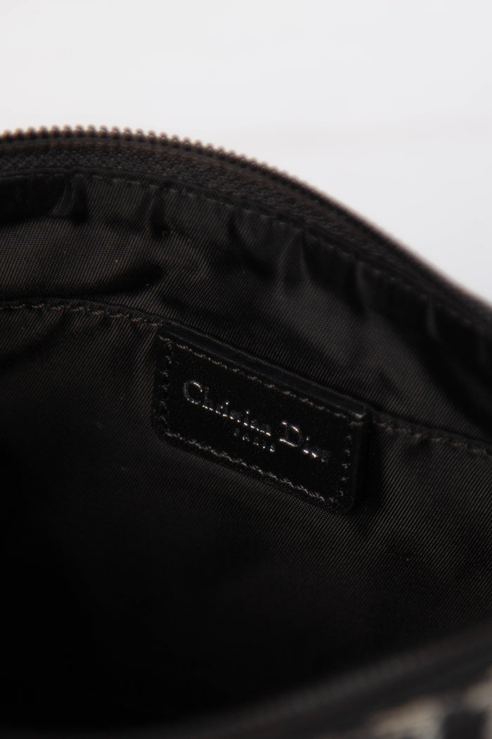 2000s Christian Dior Black Trotter Monogram Shoulder Bag