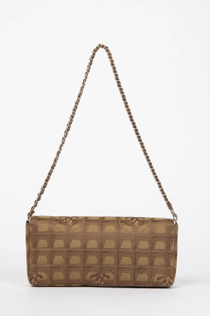 2000s Chanel Brown Travel Line East West Shoulder Bag