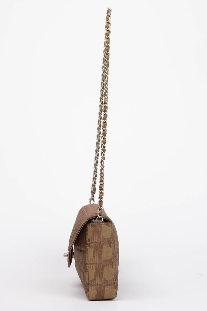 2000s Chanel Brown Travel Line East West Shoulder Bag