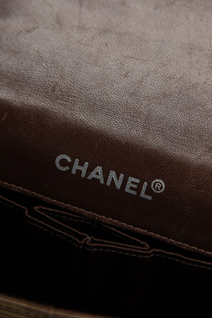 2000s Chanel Brown Travel Line East West Shoulder Bag