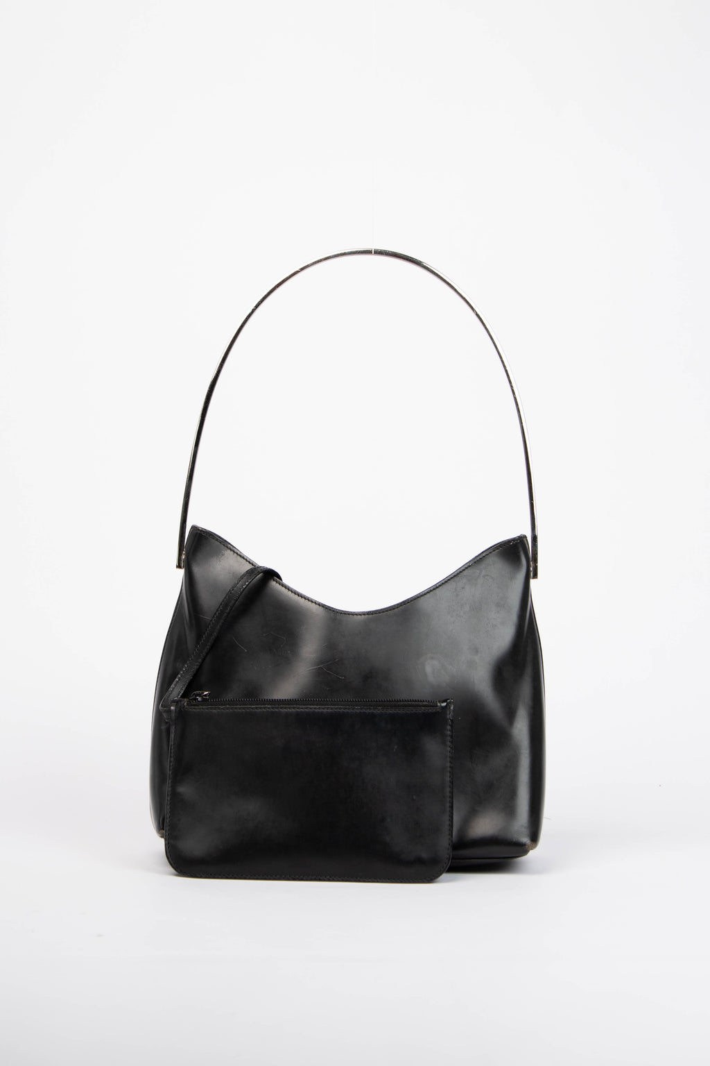 Vintage Gucci Tom Ford Black Metal Ring Shoulder Bag