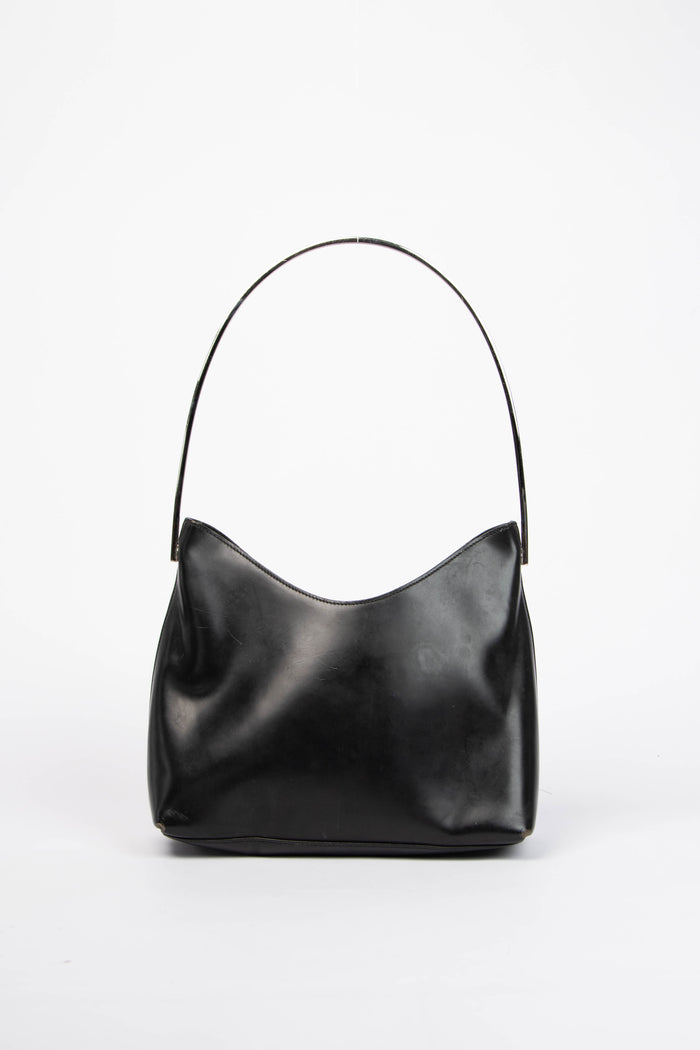Vintage Gucci Tom Ford Black Metal Ring Shoulder Bag