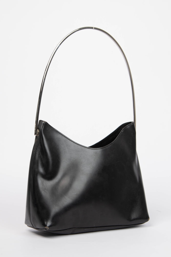 Vintage Gucci Tom Ford Black Metal Ring Shoulder Bag