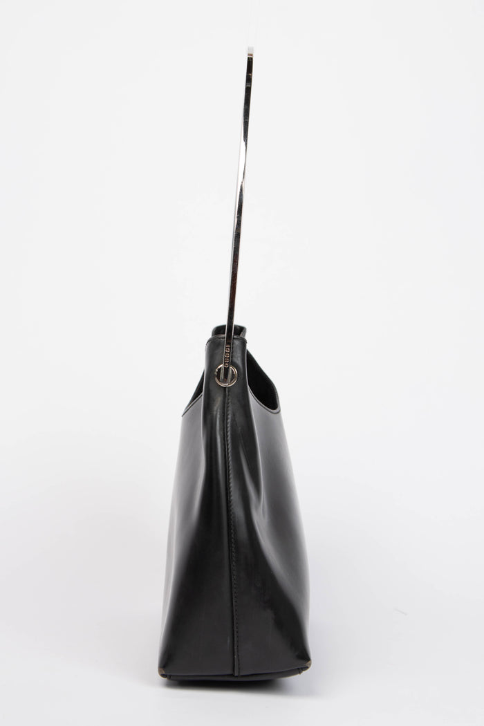 Vintage Gucci Tom Ford Black Metal Ring Shoulder Bag