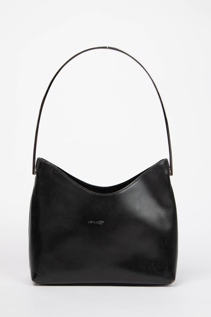 Vintage Gucci Tom Ford Black Metal Ring Shoulder Bag