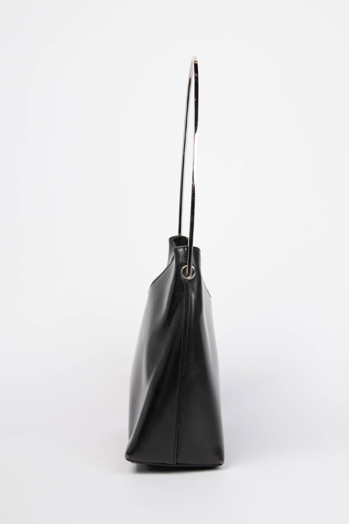 Vintage Gucci Tom Ford Black Metal Ring Shoulder Bag