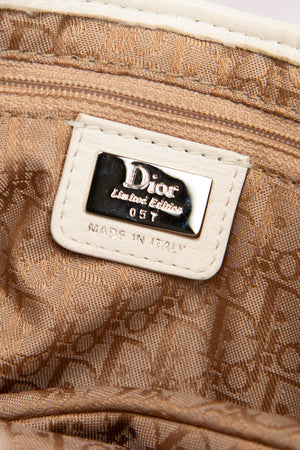 Limited Edition Christian Dior White Floral Saddle Bag