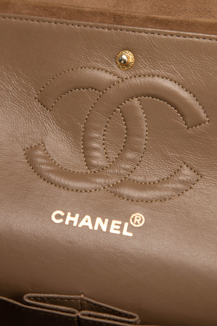 RARE Chanel Chevron Suede Medium Double Flap Bag with 24k GHW