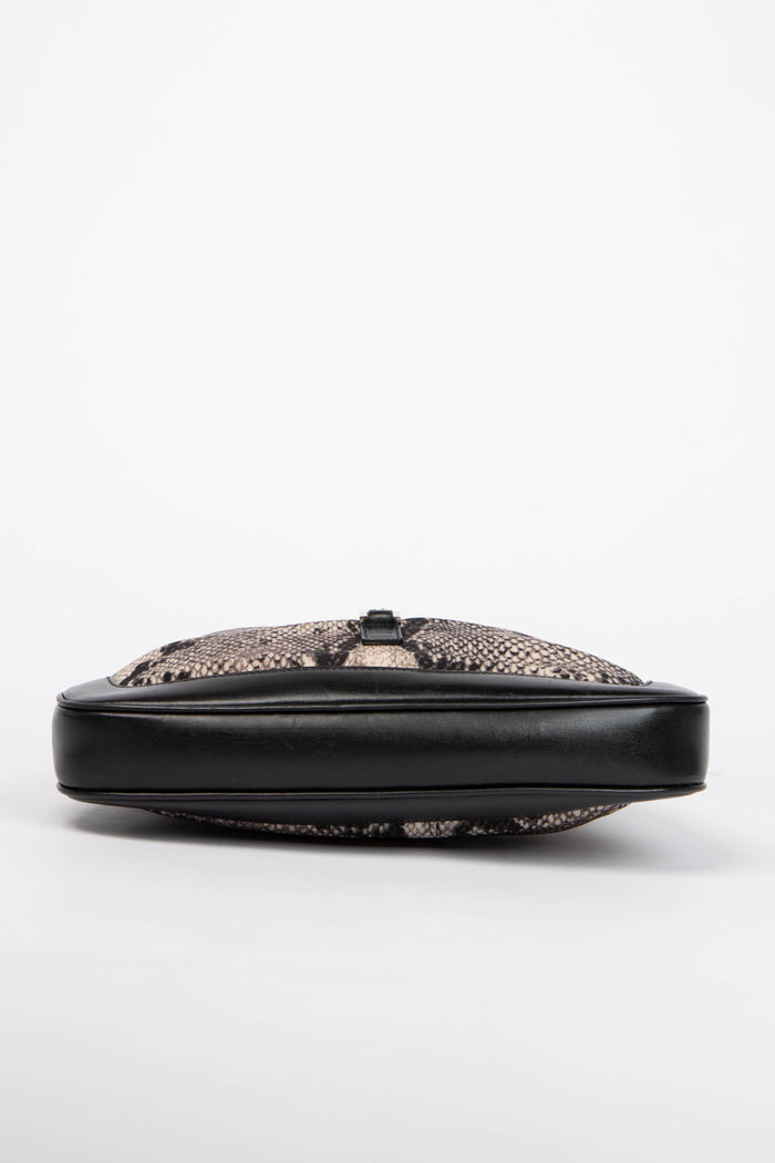 Vintage Gucci Snakeprint Canvas Small Jackie Shoulder Bag