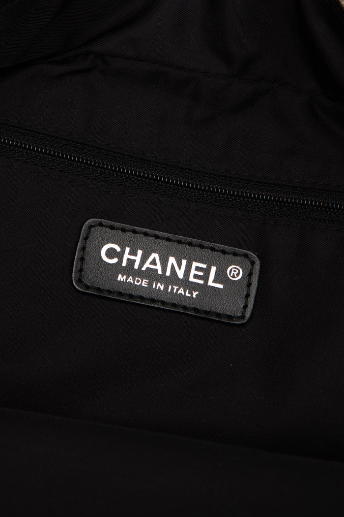 2000s Chanel Black Travel Line Bowling Bag