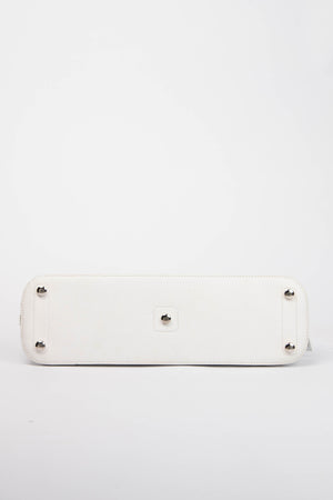 2000s Christian Dior White Leather Street Chic Tote Bag
