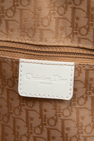 2000s Christian Dior White Leather Street Chic Tote Bag