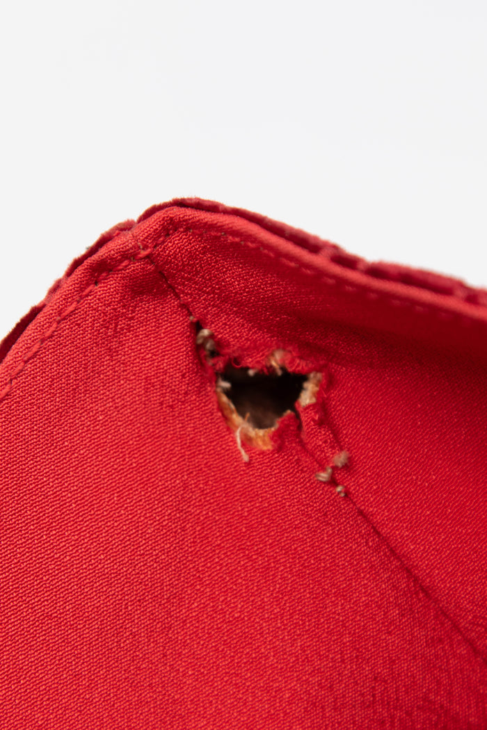 90s Gucci Tom Ford Red Velvet Monogram Small Shoulder Bag
