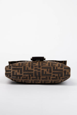 90s Fendi Zucca Baguette Monogram Shoulder Bag SHW