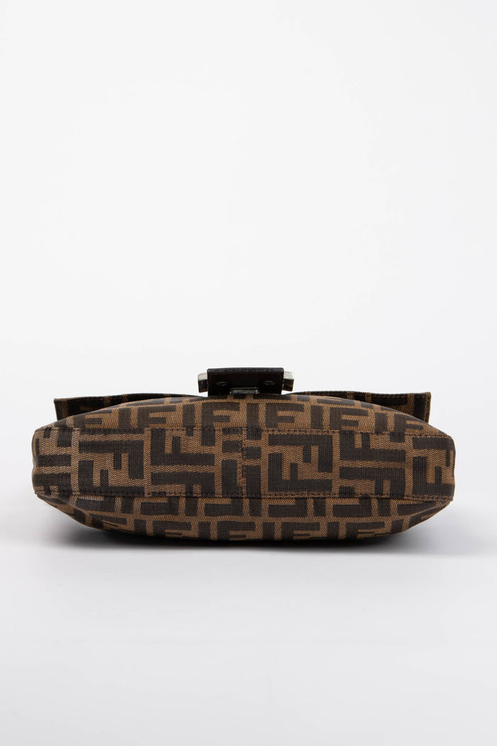 90s Fendi Zucca Baguette Monogram Shoulder Bag SHW