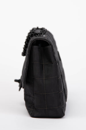 2000s Chanel Black Travel Line Single Flap Shoulder Bag