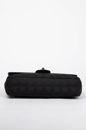 2000s Chanel Black Travel Line Single Flap Shoulder Bag