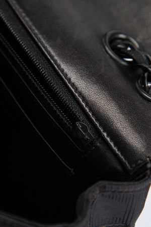 2000s Chanel Black Travel Line Single Flap Shoulder Bag