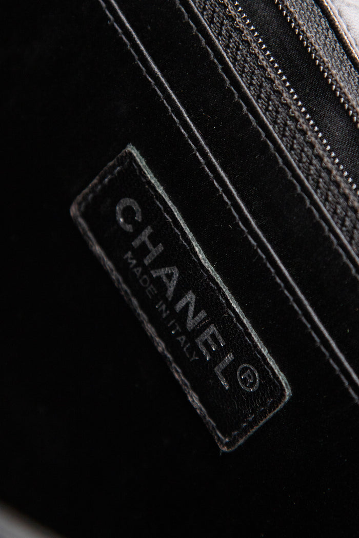 2000s Chanel Black Travel Line Single Flap Shoulder Bag