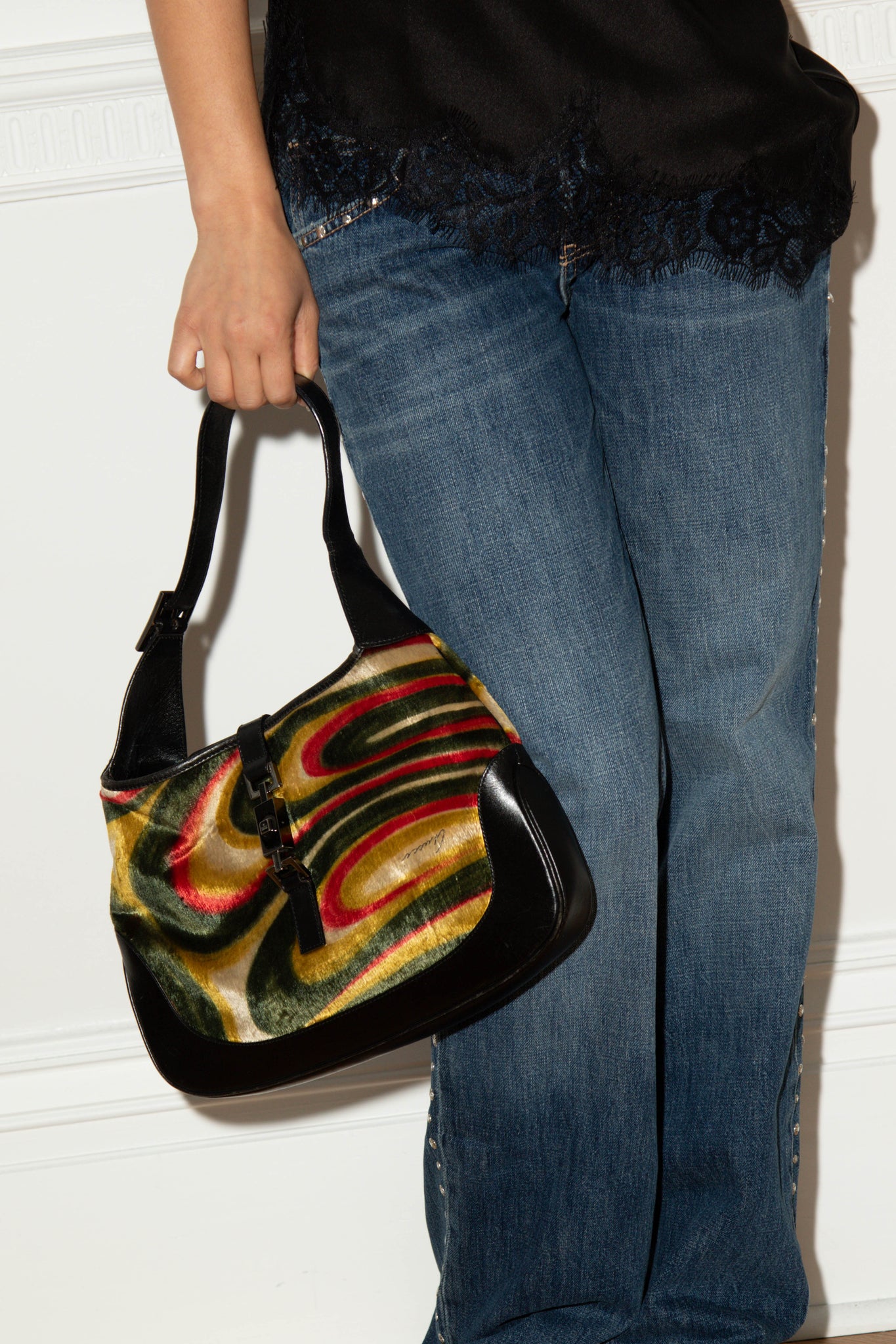 RARE Tom Ford Gucci Psychedelic Velvet Jackie Shoulder Bag