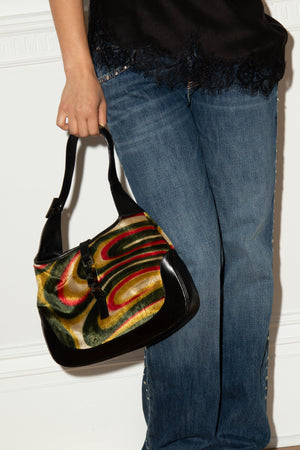 RARE Tom Ford Gucci Psychedelic Velvet Jackie Shoulder Bag