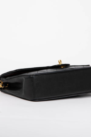 Vintage Chanel Black Lambskin Medium Double Flap Bag with 24k GHW